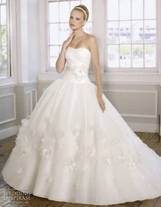 Madeline Gardner - MoriLee Strapless White Princess Princess Wedding Dress Sz14 - Picture 1 of 12