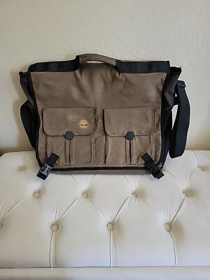 Timberland Men's Pre-owned Messenger Canvas Bag Brown - Image 1 of 4