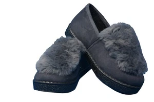 Bunny Ears Womens Shoes Size 5 Plush Novelty Slippers Fuzzy Gray 36 House shoes - Picture 1 of 14