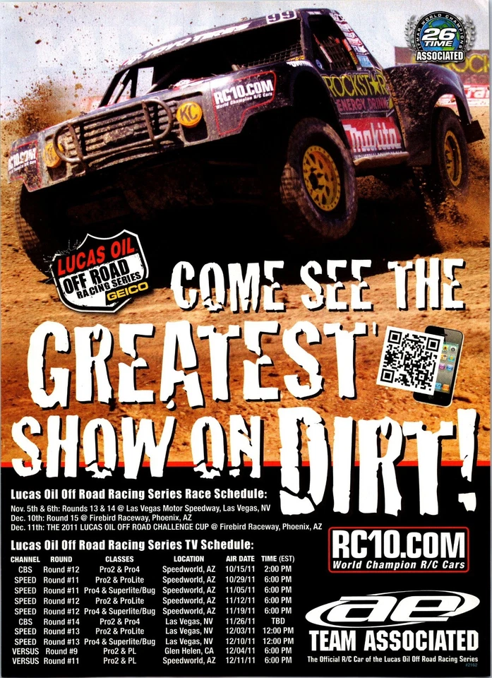 Team AE RC10 RC Truck Print Ad Wall Art Decor Lucas Off Road Racing Series - Image 1 of 1