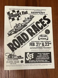 Vintage 1976 SCCA PRO-FORMULA Sports Car Road Races FLYER Poster PALM BEACH Int. - Picture 1 of 8
