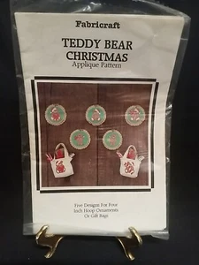 1983 Fabricraft "Teddybär Weihnachten" Applikationsmuster, 5 Designs für 4" Reifen - Bild 1 von 2