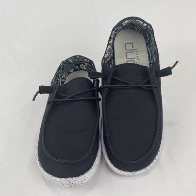 Zapatos sin cordones de lona Hey Dude para mujer Wendy Black Odyssey talla 7 Foto 1 de 4