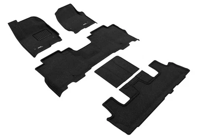 3D MAXpider Floor Mats for Ford Expedition 2018-2024 Black 3-Row Custom Fit Foto 1 de 4