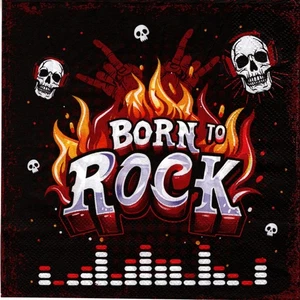 Serviettes en papier musique né pour le rock. Paper napkins music born to rock - Picture 1 of 1