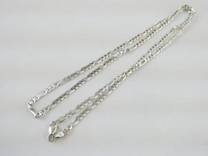 Italian Sterling Silver Figaro Chain Necklace 925 2.96mm Thickness 9.4g 23 Inch - Picture 1 of 16