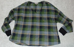 Camicia blusa donna manica lunga Juicy Couture XXL cotone verde a quadri - Foto 1 di 10