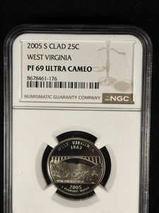 2005 S Clad W. Virginia Quarter NGC PF69 UC - Picture 1 of 4