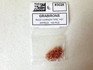 Tichy Train #3028 HO Scale Grabirons-Roof Corner Type (100 pcs)- NOS - Picture 1 of 3