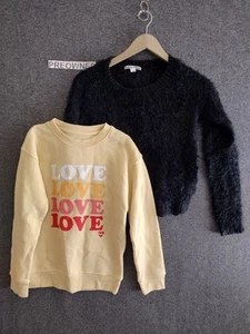 2Pack Girls Yellow Billabong Sweatshirt and a Black Mortal Fiber Sweater Size M - Picture 1 of 10