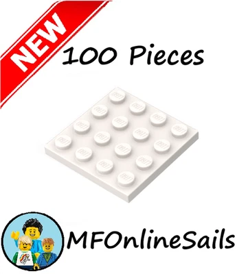 *NUEVO* 100 PLACAS LEGO 4x4 genuinas - blancas - LOTE A GRANEL MILS #3031 Foto 1 de 4