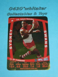 2011 Teamcoach Gold card #158 Adam Goodes SYDNEY SWANS - Picture 1 of 1