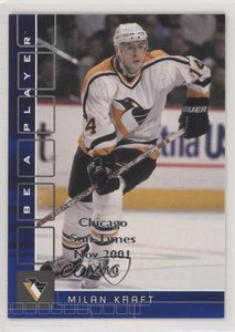 2001 ITG Be A Player Memorabilia Sapphire Chicago Sun-Times /10 Milan Kraft #44