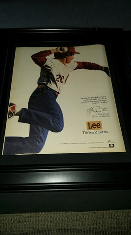 Mike Schmidt Phillies Lee Jeans Rare Original Promo Poster Ad Framed! Cover