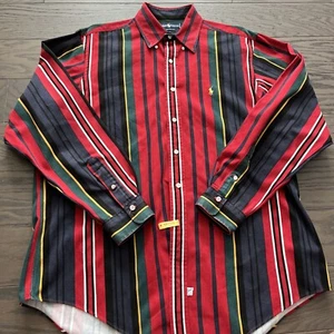 Vtg 90's Polo Ralph Lauren Colorful Striped Colorblock Button Up Men's XL Shirt - Picture 1 of 12