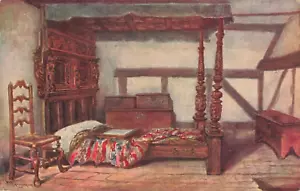Postcard Bedroom Anne Hathaway's Cottage Stratford on Avon - Picture 1 of 2