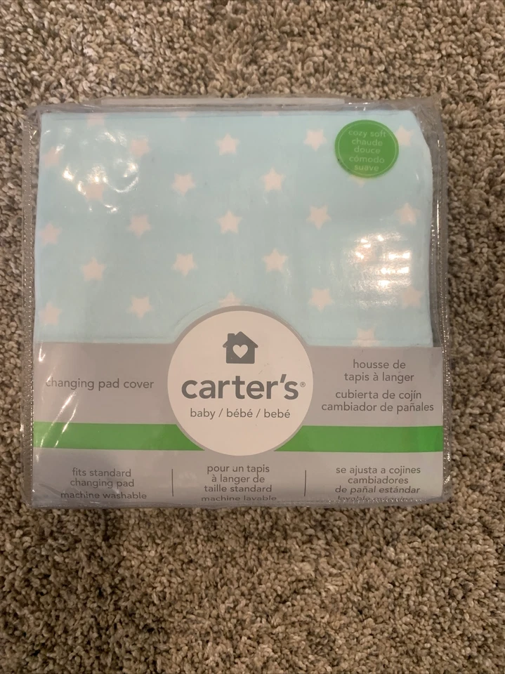 Funda Almohadilla Cambiadora Carter's Baby, Estrellas Turquesa Claras, Talla Única Foto 1 de 4