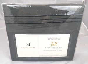 FULL Sweet Home Collection 4 PC SHEET SET GRAY Microfiber 1800 TC Deep Pocket - Picture 1 of 8