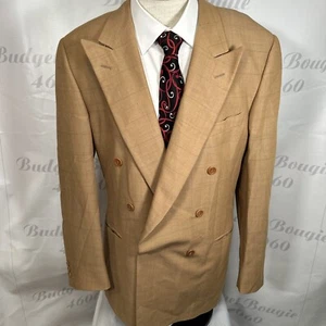 Ermenegildo Zegna Soft Blazer Men's Size Double Breasted Brown Tweed 100% Wool - Picture 1 of 21