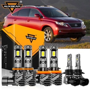 6x AUXBEAM LED Headlights High Low Beam Fog Bulbs for Lexus RX350 2007 2008 2009 - Picture 1 of 10