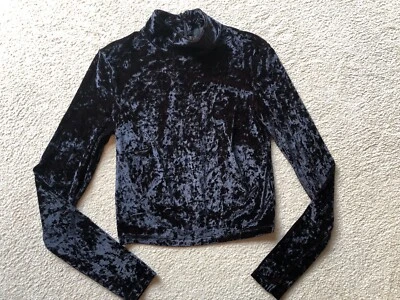 Top H&M By Night Corto Manga Larga Terciopelo Como Cuello Simulado Talla 6 EE. UU. Nuevo Con Etiquetas Foto 1 de 4