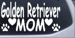 Golden Retriever Mom With Dog Paw Prints Car Truck Window Decal Sticker 10X5.8 - Imagen 1 de 16