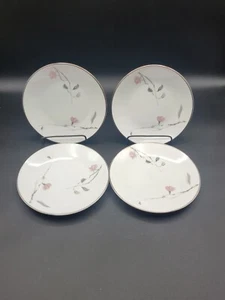 Set of 4 Rosenthal 6" Bread Plates Continental Japanese Quince Platinum Trim - Picture 1 of 3