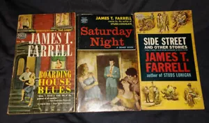 3 ORIGINAL VINTAGE JAMES T. FARRELL PAPERBACKS CLASSIC VINTAGE SLEAZE - Foto 1 di 8