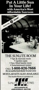1989 Vintage Print Ad Sunlite Industries Put a Little Sun In Your Life! Zimmer - Bild 1 von 2