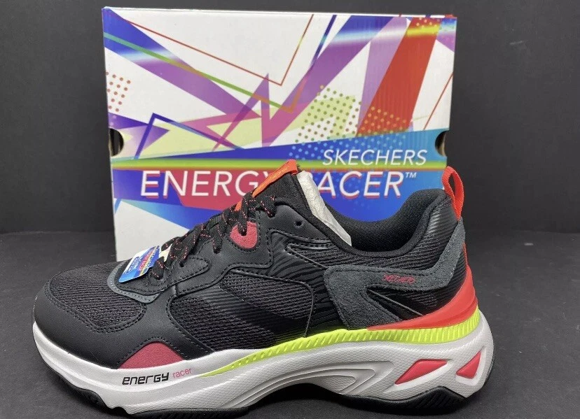 Women's Size 8 Skechers Energy Racer EMBRACE HER Black/PINK/NEON YELLOW Sneakers - Image 1 of 4