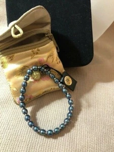 Honora Süßwasser Knopf Schwarz Perlen Stretch Armband mit 14KTWG Perlen NEU - Bild 1 von 5