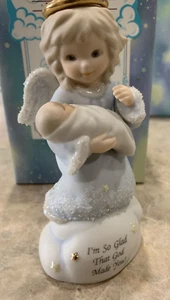 Heavenly Kingdom "Angel Holding Baby" 1995 Enesco Engel Figur Retired 901733 - Bild 1 von 11