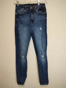Kendall + Kylie Jr Mädchen Hochhausjeans in blau Größe 5/27 The Kontour - Bild 1 von 11