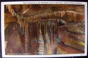 Postcard Onyx Colonnade in Mammoth Cave of Kentucky- Frozen Niagara Entrance - Picture 1 of 2