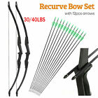 57in Takedown Recurve Bow Right Left Hand Archery Hunting 12Pcs Arrow/Quiver Set