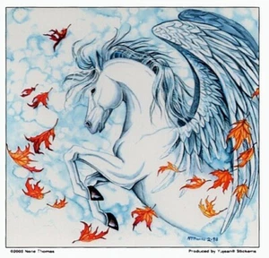 Schöner PEGASUS Fantasy Aufkleber Vinyl Fee ABZIEHBILD Kunstwerk von Nene Thomas - Bild 1 von 1