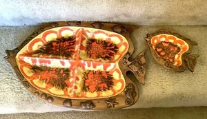 Treasure Craft Large Vintage Mid Century Modern Fish Shape Serving Trays - Picture 1 of 12