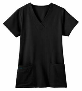 Jockey Medical Nurse Scrub Uniform Top 2206 BLACK 3-Pocket V-Neck Classic Fit 4X
