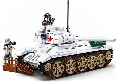 WW2 T34/85 Winter Snow Camo Soviet Battle Tank 518 pcs - Red Army - Armored Comb - Image 1 of 4