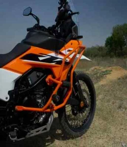 UPPER & LOWER CRASH GUARD WITH SLIDERS ORANGE FIT FOR KTM ADVENTURE 390 (2025) - Picture 1 of 6
