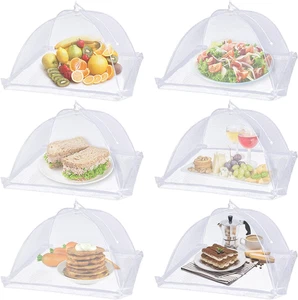 Large Food Cover,6 Pack Mesh Food Tent 17X17 White Nylon Covers Pop Up Tents - Picture 1 of 12