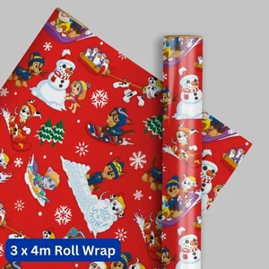 Paw Patrol Christmas Wrapping Paper 12m Total Length 3x4m Gift Wrap FSC Approved - Picture 1 of 3