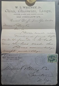 Whitney China Glaswaren Lampen Werbung Council Bluffs IA 1880 Pottawattamie - Bild 1 von 3