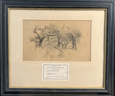 Signed Landscape (1887) By American Artist Arthur Bowen Davies, With Provenance - Image 1 of 4