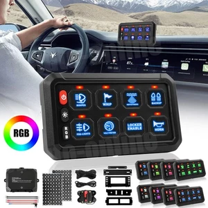 Panel de interruptores RGB 8 velocidades encendido-apagado LED control de circuito para Jeep todoterreno UTV marino - Imagen 1 de 12