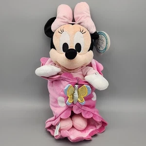 Vintage Disney Parks Babys Minnie Mouse Plüsch mit Swaddle Decke Schmetterling gepunktet - Bild 1 von 7