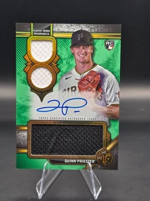 2024 TOPPS TRIPLE THREADS QUINN PRIESTER ROOKIE ON CARD AUTO TRIPLE PATCH RC/50 - Image 1 of 2