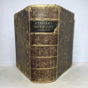 1856 Websters American Dictionary of the English Language, Antique Leather Book - Picture 1 of 12