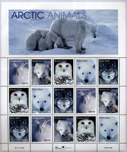 4x US (1999) Arctic Animals Sheets of 15-Wolf,Owl,etc.- Scott 3288-92-FREE SHIP - Picture 1 of 1