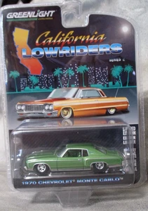 Greenlight Lowriders Series 1970 Chevy Monte Carlo Green  1:64 w/Rubber Tires - Picture 1 of 4